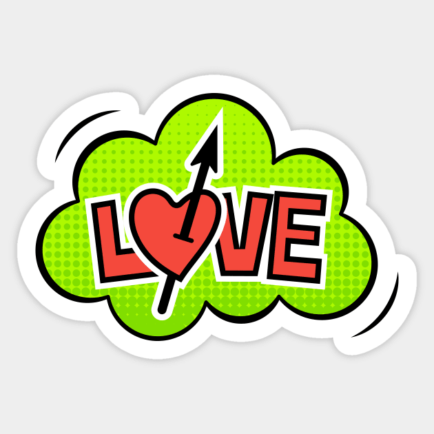 Love Heart And Arrow Sticker by JunkyDotCom